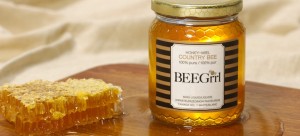 BeeGrrl honey oozing from honeycomb